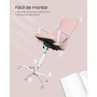 Silla ergonómica para Sala de Reuniones, Asiento Giratorio, Asiento Acolchado, Regulable en Altura e inclinable, Capacidad de Carga 120 kg, Negro - details 29
