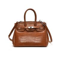 Bolso de mano de platino portátil con para viajeros patrón de cocodrilo, práctico bolso de mensajero Kelly - details 2