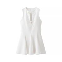 Elegante Vestido Mini A-line con Lazos de Encaje Moda de Calle Alta para Mujeres - details 11