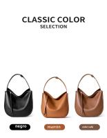 Bolso de mano minimalista cómodo de cuero suave Bandolera de hombro de gran capacidad de cuero de vaca - details 1