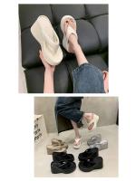Chanclas de tacón alto con suela gruesa para mujer, sandalias de moda estilo coreano para exteriores, verano 2025 para mujer - details 0