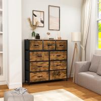 Cómoda con 9 cajones de tela, cómoda de dormitorio, mueble de almacenamiento, muebles de dormitorio, cómoda de 9 cajones, cómoda para cocina, oficina, pasillo, estilo rústico - details 37