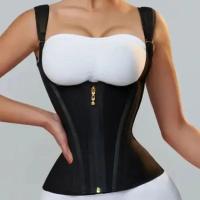 Fas Colombianas para mujer Body Shaper Corsé de chaleco estable de doble compresión con cierre de cremallera y ojo de gato - details 7