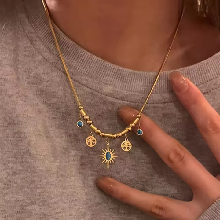 Collar Colgante De Estrella Elegante Étnica Adorno Festivo Para Mujer Metal Forma De Estrella Estilo Hip Hop/Rock - 1