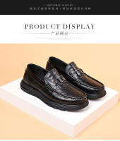 Nuevos zapatos casuales de cuero vacuno de primera capa para hombre, zapatos Doudou transpirables de cuero genuino - details 12