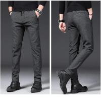 Pantalones de felpa de invierno para hombre, pantalones de negocios cálidos con cordón de terciopelo, gruesos, informales, elásticos - details 13