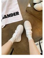 Zapatos blancos de velcro de suela gruesa, nuevos zapatos de tablero deportivos casuales plateados - details 9