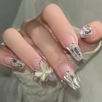 Pack de 24 piezas uñas removibles media y larga manicura parche uñas postizas - details 47