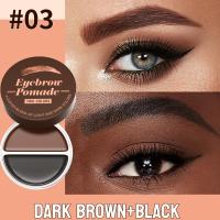 Crema teñida para cejas resistente al agua, duradera, con cepillo plegable, crema para cejas de dos colores, Kit de sombreado de maquillaje teñido negro para niña - details 7
