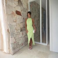 Vestido Largo de Alta Gama para Mujer 2025 Estilo Europeo Americano Cuello Halter - details 12