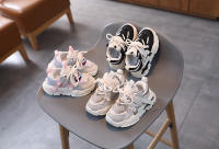 Zapatos Deportivos informales de cuero para niños y niñas, zapatillas de malla para correr, transpirables, suela suave - details 0