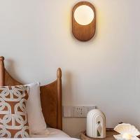 Lámpara de Pared de Madera Sencilla Color de Nogra Ideal para Salón, Dormitorio, Pasillo - details 0