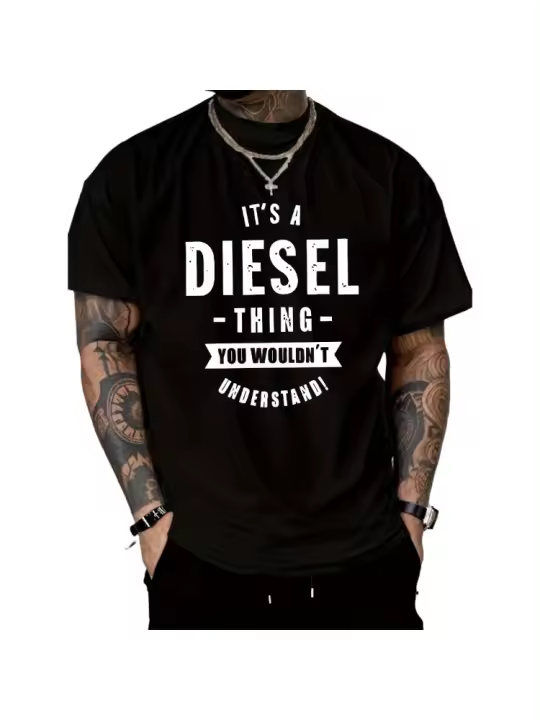 Camiseta Casual para Hombre con Estampado Destacable 100% Algodón, Ligera, Corte Regular, Cuello Redondo, Cómoda para Verano y Regalos - 1