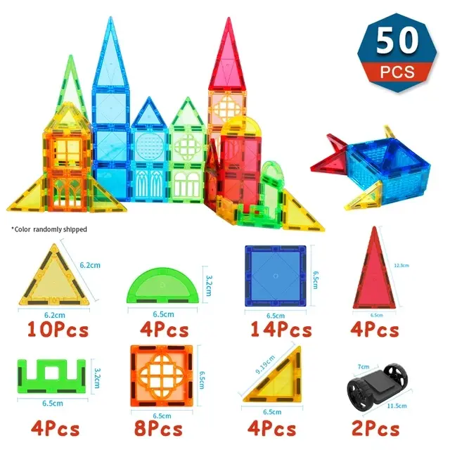 Ventanas coloridas Conjuntos de bloques arquitectónicos para resolver rompecabezas Juguetes educativos con bloqueas creativas y variedad Magnéticas juguete ideal para niños Obsequio regalo navideño - 1