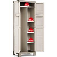 Armario de Almacenamiento Alto de Resina 2 Puertas Regulables en Altura 4 Baldosas Color Arena/Gris - details 10