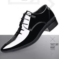 Zapatos de cuero Oxford de negocios de lujo para hombre, zapatos formales de charol transpirables de talla grande, zapatos planos de boda para oficina para hombre, color negro - details 1