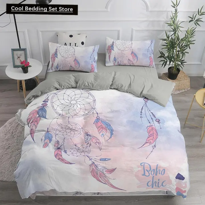 Elegante Juego de Ropa de Cama Bohemia Funda de Edredón Dream Catcher para Rey, Twin, Full, Ethnic - 1
