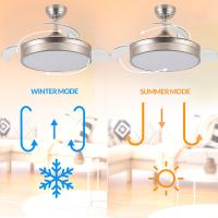 M Ledme - Ventilador de Techo con luz Led Messe 72W Blanco, Mando a Distancia, Bajo consumo, motor DC, 6 velocidades, Silencioso ,4 Aspas desplegables, función verano-invierno, temporizador - details 2