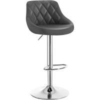Taburete de Bar de Terciopelo Altura Ajustable, Giratorio, Poltrona de Cocina, Diseño Gris Oscuro - details 17