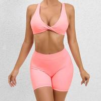 Conjunto de pantalones cortos cruzados sin espalda para mujer, ropa deportiva de 2 piezas, ropa de entrenamiento PIESS, ropa deportiva - details 16