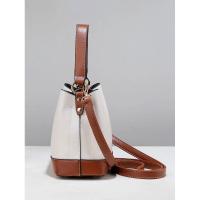 Mochila de lujo Leten Diseño plaitado contrastante Bolso casual sencillo - details 1