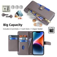Funda magnética de cuero PU, funda tipo billetera con tapa Realme C21, cuerda colgante multifuncional - details 3