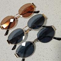 Gafas de Sol Ovaladas de Moda para Mujer 2024 Gafas de Sol con Montura de Metal de Diseñador de Lujo Gafas de Sol Redondas Clásicas Vintage para Mujer Unisex - details 0
