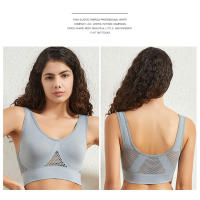 Women sports bra solid color fitness top gym yoga athletic tight workout soft brassiere padded - details 19