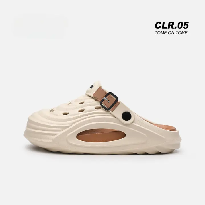 Agujero de los hombres zapatos eva verano exterior desgaste transpirable antideslizante sandalias de suela gruesa bolsa desodorante aumentada cabeza zapatillas - 1