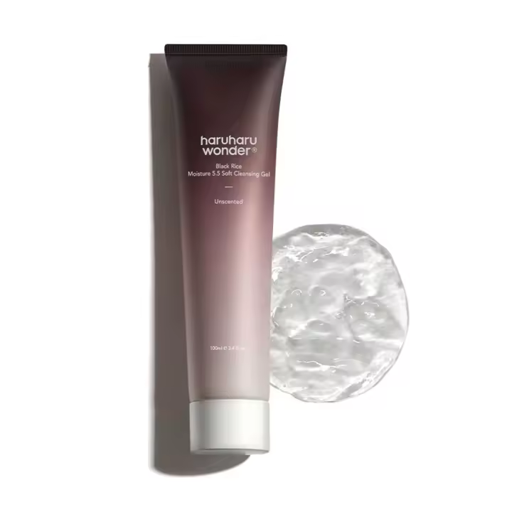 Haruharu Wonder Moisture 5.5 Gel de limpieza suave 100 ml Limpiador en espuma para lavado de cara de arroz negro fermentado - 1