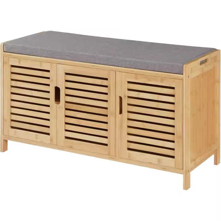 Banco Zapatero con Ventilación Buena Ahorro de Espacio con Bambú Tela 50 x 90 x 35 cm - 1