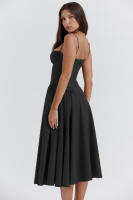 Vestido de mujer sin mangas y hombros, diseño elegante, vestido de corte - details 27