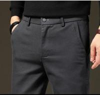 Ropa de marca, pantalones informales cálidos de lana para invierno, pantalones Cargo aterciopelados ajustados de trabajo de sarga marrón y gris con cintura elástica de algodón para hombre - details 17