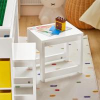 Juego de mesa infantil y 2 sillas de madera, organizador de juguetes multifuncional con 8 cestas y 1 compartimento, 87 x 50 x 50 cm - details 6