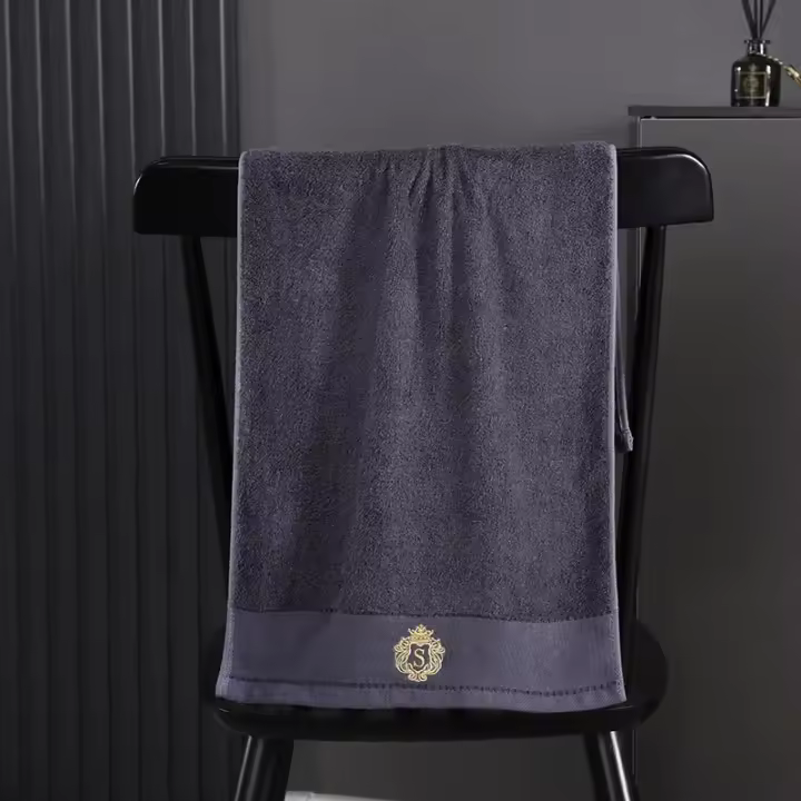 Juego de Toallas de Baño de Bambú Bordado de Lujo Toallas Suaves para Adultos y Niños 34x74cm - 1