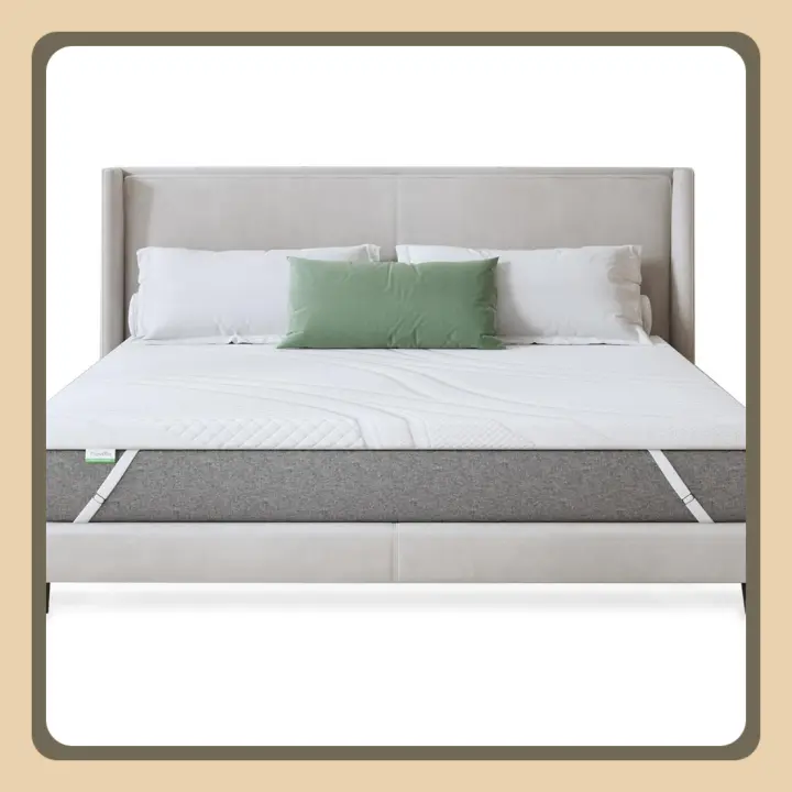 Topper Viscoelástico 90x200 5 cm, Topper Colchón de Gel, Sobrecolchón Colchón de Espuma Viscoelástica, Topper de Bambú, Cubrecolchón Extraíble y Lavable, Blanco - 1