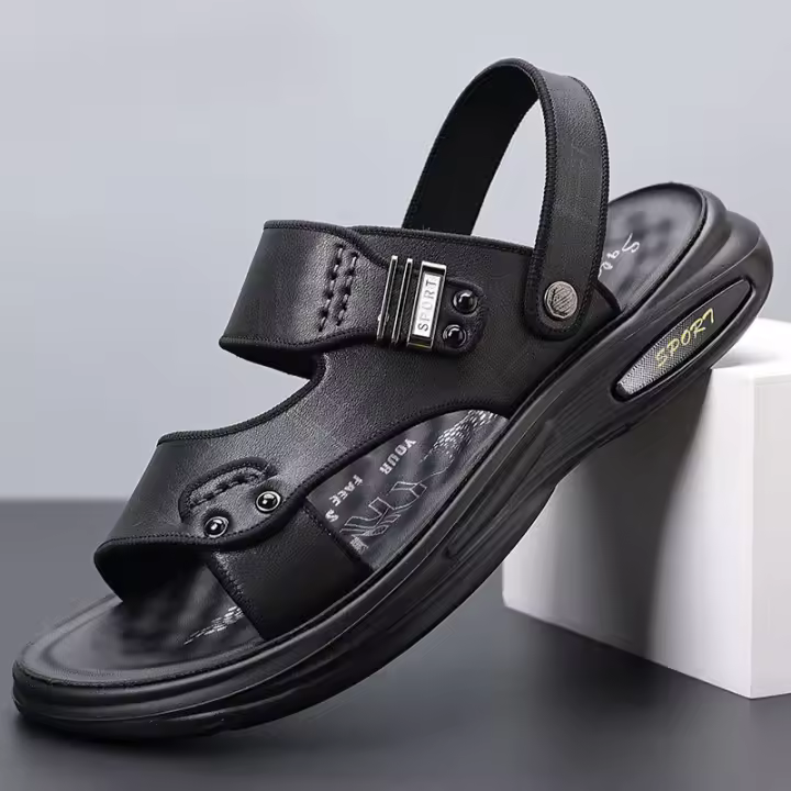 Sandalias de verano 2025, modelos Marea, cabeza de capa de piel de vaca, zapatos de playa para hombre, casuales, para conducir, sandalias de cuero. - 1