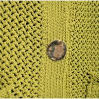 Chaleco de punto con cuello redondo para mujer, cárdigan elegante sin mangas con bolsillo y botones, color verde, moda de otoño - details 4
