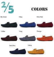 Zapatos planos de cuero de ante de vaca para hombre, mocasines informales de alta calidad, para conducir, novedad - details 1