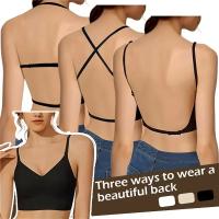 Sujetador Invisible para mujer, sujetadores con escote en U profundo, Top sin espalda para vestidos, lencería Sexy con correa transparente, ropa interior push-up sin tirantes - details 1