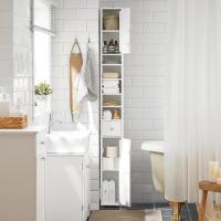Mueble de Baño Alto Armario de Pilar con 5 Estantes Abiertos 2 Puertas y 1 Cajón - details 56