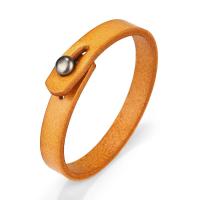 Pulsera Dijie punk retro de alta calidad con hebilla magnética tejida multicapa de piel de vaca para hombre, venta al por mayor de regalos de joyería - details 22