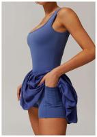 Falda Deportiva de Dos Piezas Falsa para Mujer Traje de Yoga Antireflejo - details 8