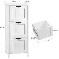 Cómoda Mueble de 4 Cajonera Aparador Armario Botiquín Lateral Mueble Almacenaje Organizador para Baño Cocina Salón y Dormitorio MDF 30X30X82cm - details 7