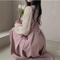 Elegante Vestido de Manga Larga Estilo Francés Vintage con Volantes Chic dulce Templamento - details 8