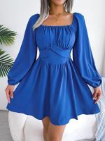 Elegante Vestido de Manga Larga con Volantes para Mujer Estilo Retro Suelto A Línea - details 14