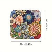 Alfombrilla Para Silla Con Estampado Floral, Cojines Transpirables De Poliéster Para el Hogar, 1 Unidad - details 2