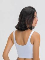 Camiseta sin mangas con estante incorporado, sujetador corto con relleno extraíble, sujetador deportivo tipo palangre para yoga y gimnasio - details 18