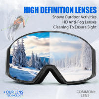 Kapvoe-Gafas de esquí para Snowboard, lentes de doble capa, antivaho, para deportes al aire libre y esquí - details 2