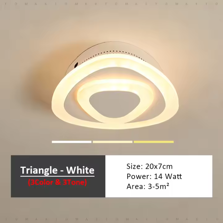 TOMAXIN 24CM Coffee White Square Acrylic LED Light For Room Ceiling Lights Bedroom Aisle Lights Ceiling Lamp Indoor Lighting - 1